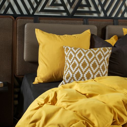 PARURE HOUSSE DE COUETTE COTONELLE MOUTARDE
