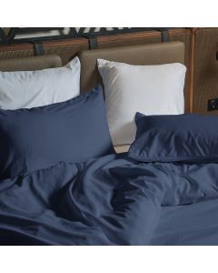 PARURE HOUSSE DE COUETTE  COTONELLE NAVY BLUE