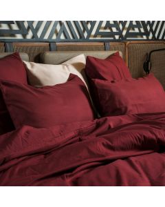 PARURE HOUSSE DE COUETTE COTONELLE GRENAT
