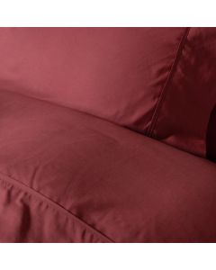 PARURE HOUSSE DE COUETTE  COTON CARDÉ UNIE GRENAT