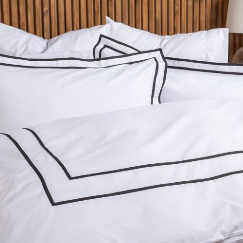 PARURE PRESTIGE COTON CARDÉ DOUBLE PATCH NOIR