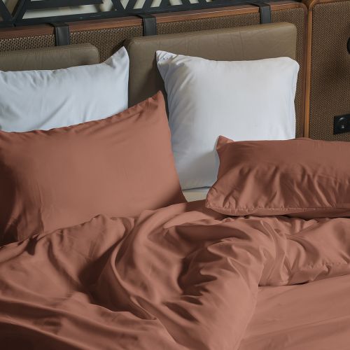 HOUSSE DE COUETTE COTONELLE TERRACOTTA