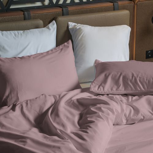 HOUSSE DE COUETTE COTONELLE ROSE DE BOIS