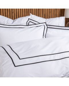 PARURE PRESTIGE COTON CARDÉ DOUBLE PATCH NOIR