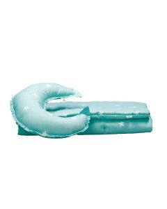 ÉDREDON AVEC COUSSIN COTONELLE IMPRIMÉ BLEU BÉBÉ