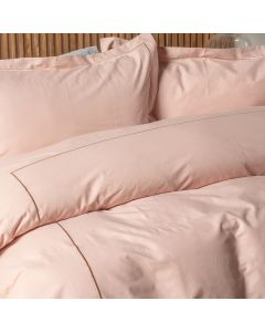 PARURE PRESTIGE COTON PERCALE POINT BOURDON TON SUR TON VIEUX ROSE