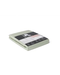 PARURE DE DRAPS RAYÉE SATINÉE VERT