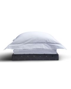 PARURE PRESTIGE COTON PERCALE POINT BOURDON TON SUR TON BLANC