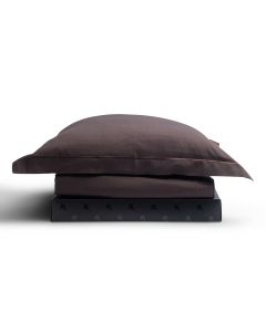 PARURE PRESTIGE COTON PERCALE POINT BOURDON TON SUR TON ANTHRACITE
