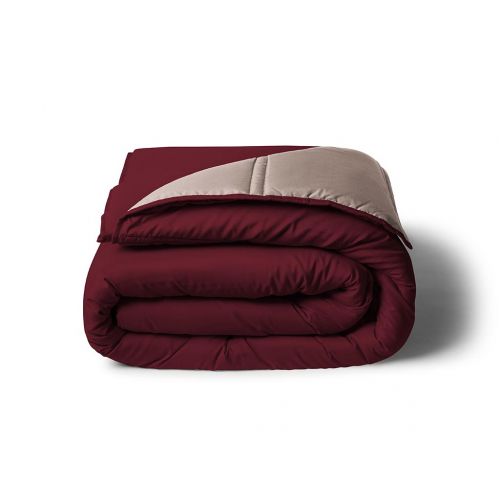 COUETTE TEMPÉRÉE BICOLORE BORDEAUX ET LILAS PASTEL