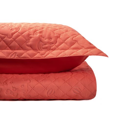 COUVRE-LIT FILLE ROUGE BRIQUE