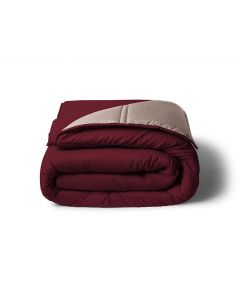 COUETTE TEMPÉRÉE BICOLORE BORDEAUX ET LILAS PASTEL
