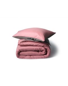 COUETTE TEMPÉRÉE BICOLORE ROSE BÉBÉ ET GRIS