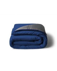 COUETTE TEMPÉRÉE BICOLORE BLEU MARINE ET GRIS