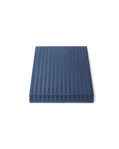 PARURE DE DRAPS RAYÉE SATINÉE BLEU MARINE