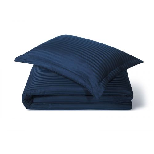 COUETTE RAYÉE SATINÉE BLEU MARINE