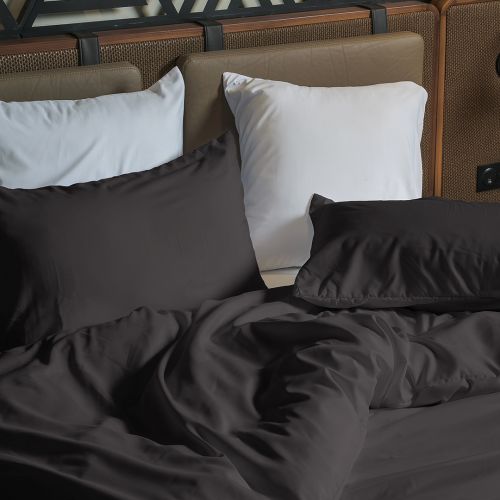 PARURE HOUSSE DE COUETTE COTON CARDÉ NOIR