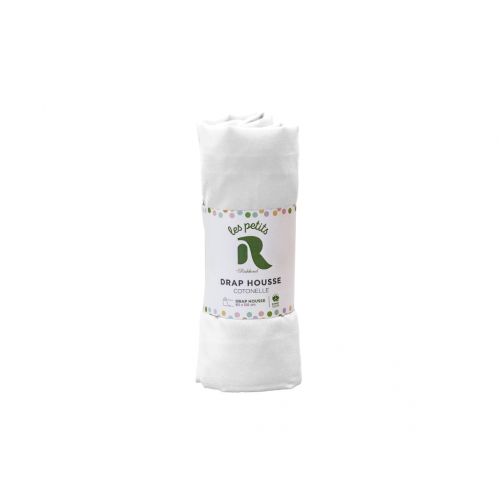 DRAP HOUSSE BÉBÉ COTONNELLE UNI BLANC