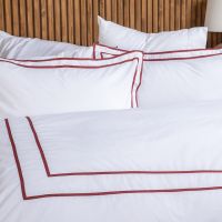 PARURE PRESTIGE COTON CARDÉ DOUBLE PATCH GRENAT