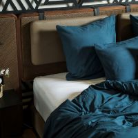 PARURE HOUSSE DE COUETTE COTONELLE VERT CANARD 
