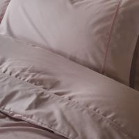 PARURE HOUSSE DE COUETTE COTONELLE UNIE VIEUX DE ROSE