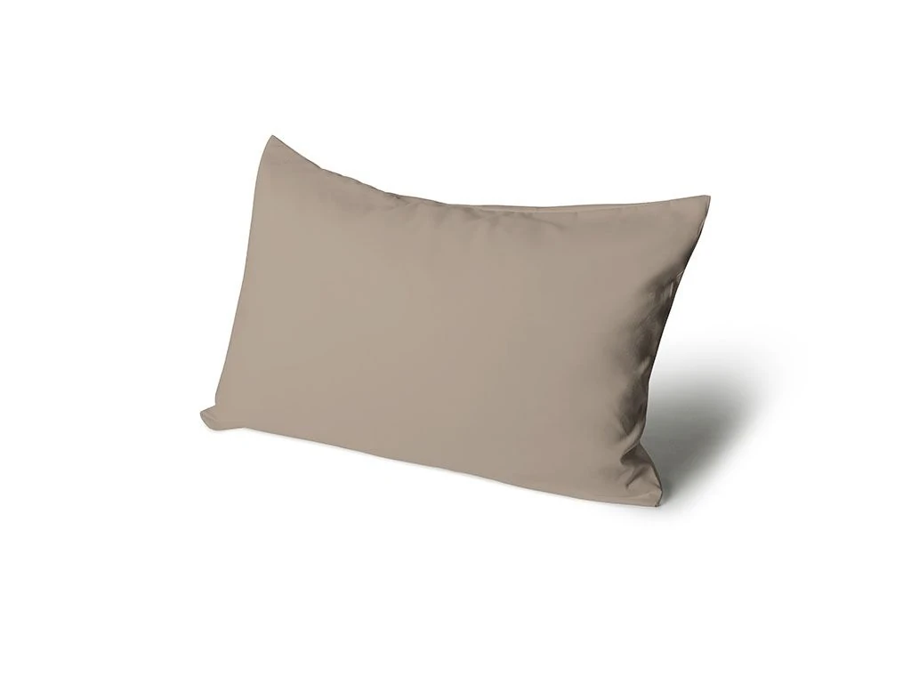 Taie d'oreiller 65x65 cm percale coton longues fibres GABIN marron | Leroy Merlin